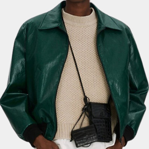 Blouson aviateur en cuir personnalisé OEM avec impression de logo, broderie, vêtements d'extérieur d'hiver pour hommes et femmes, approvisionnement d'usine - Product Image 4