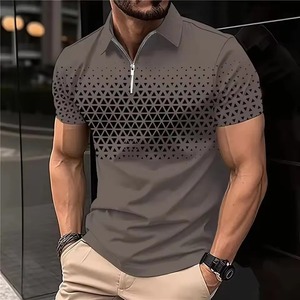 6XL grande taille vêtements pour hommes mode rue Polos T-Shirts été à manches courtes impression 3D tendance mâle Simple POLO t-shirt décontracté hauts - Product Image 5