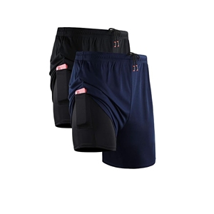 Men's Casual Lightweight Canvas 2-in-1 Running <b>Shorts</b> with Pockets Mid Waist Button Fly Closure Men's Pants & <b>Trousers</b> - Product Image 6