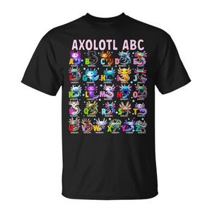 Camiseta Kawaii Axolotl ABC Animals, Talla Grande, Diseño Promocional con un Concepto Adorable - Product Image 1