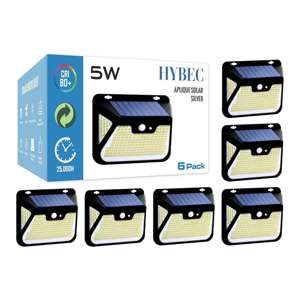 5W 500LM IP65 <b>Silver</b> Solar <b>Wall</b> <b>Light</b> with Detector Garden Solar <b>Lights</b> - Product Image 1