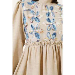 Tulle Flower Dress <b>Stone</b> - Product Image 4