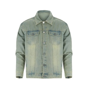 Blouson en jean personnalisé pour homme 2025 de haute qualité 100 % coton imperméable coupe-vent respirant écologique séchage rapide hiver avec logo frontal - Product Image 1