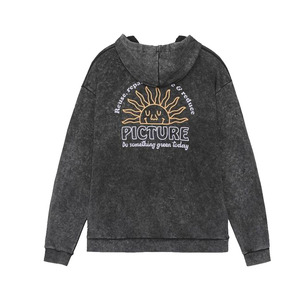 Sweat à capuche pour homme le plus vendu, délavé à l'acide, imprimé, personnalisable, en molleton 100% coton de haute qualité, écologique - Product Image 2