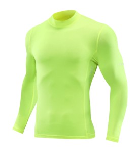 Top <b>Custom</b> High Quality Spandex/Polyester <b>Compression</b> <b>Shirt</b> Men Unisex Gym Workout Long-Sleeve Fitness Breathable Rash Guard - Product Image 3