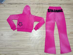 Conjunto de Sudadera con Capucha y Pantalones Jogger con Cierre, Lavado Ácido Personalizado, Transpirable, de Algodón French Terry, con Logotipo Bordado Desgastado, Estilo Corto - Product Image 5