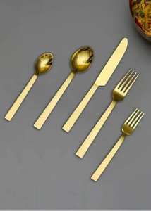 Couverts en laiton vintage modernes personnalisables, de haute qualité, meilleur design, pour la table à manger, l'hôtel, le restaurant ou les fêtes - Product Image 2