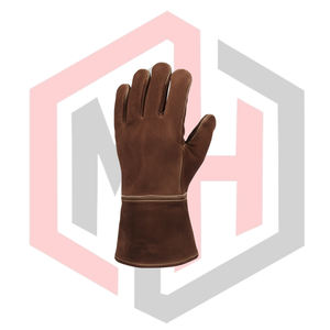 Guantes Resistentes al Calor de Cuero Dividido, Cuero Vacuno de 11 oz de Grosor, 14 Pulgadas, Antiestáticos, Resistentes a Desgarros, para Chimeneas y Fogatas - Product Image 3