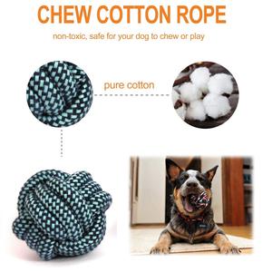 Vente en gros de petites boules de corde pour chiens de taille moyenne Jouets en coton pour chiots de dentition Jouet à mâcher lavable pour chiots Petites boules de corde pour chiens - Product Image 2