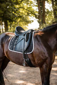 2024 Pot-pourri Rose Dressage Selle Pad Sublimé Écologique Coton Outshell Polyester Remplissage Satin Quilting - Product Image 6