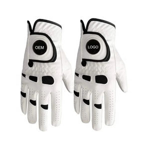 Gants de golf pour homme en cuir Cabretta ultra-fin pour main gauche, broderie de logo personnalisée, sangle de poignet réglable, peau de mouton de haute qualité - Product Image 5
