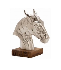 Modern Design Show Piece Eco-Friendly Lightweight Aluminum Horse Silver Finish <b>Tabletop</b> Decorative Showpiece for Room Home Decor - Product Image 1