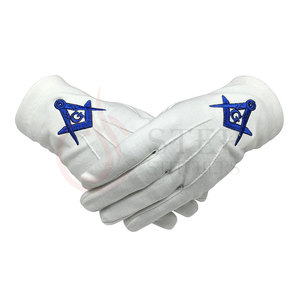 Gants de parade en coton blanc avec nœud doré brodé – Vente en gros – Fournisseur de qualité supérieure - Product Image 4