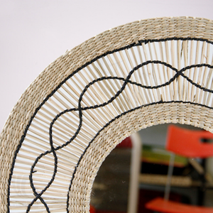 Top Nuevo diseño Yute Seagrass Wall Salon Mirror Pequeño espejo redondo Venta al por mayor Buen precio Decoraciones para el hogar de lujo - Product Image 5