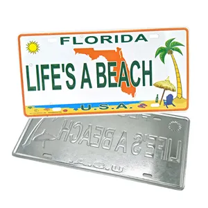 Custom printed metal aluminum souvenir car license plate