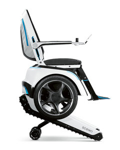 Fauteuil roulant motorisé pour monter les escaliers avec chenilles auto-stabilisantes et design ergonomique confortable pour les personnes âgées et les patients en réadaptation - Product Image 1