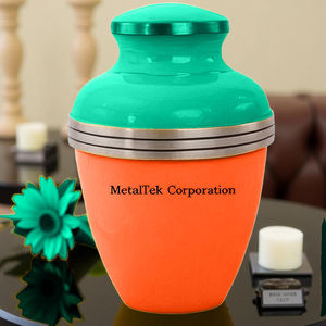 Urne funéraire moderne bicolore pour adulte, personnalisable, couleurs uniques, pots tendance pour cendres, urnes commémoratives. - Product Image 4