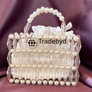Elegante Bolso de Mano Impermeable con Perlas, Correa y Cadenas, Adornado con Cuentas, para Mujer, Regalo de Lujo para Cumpleaños, Bodas y Fiestas, por Tradebyd - Product Image 1