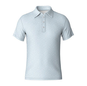 Camisa de Polo con Estampado Personalizado para Hombre, Polo Ligero con Cuello Clásico de Poliéster y Licra, Diseño de Botones Delanteros de Punto para Golf - Product Image 1