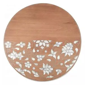 2024 Ramadan Acacia Wooden Chocolate Tray Mother Of Pearl Acacia Round Wooden Chocolate Tray Trending Round And Squire MOP Trays