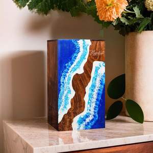 โกศศพไม้ผสมเรซิ่นคุณภาพพรีเมียม |   งานฝีมือ |   ราคาโรงงานขายส่ง - Product Image 1