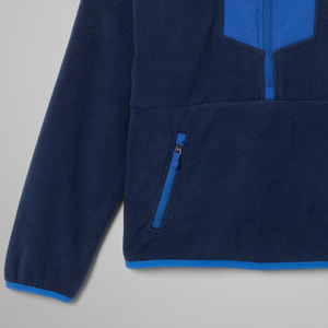 Sudadera de Diseño Moderno con Bloques de Color y Logotipo Personalizado, Material de Felpa, con Bolsillos con Cremallera y Cuello Alto para Niños - Product Image 3