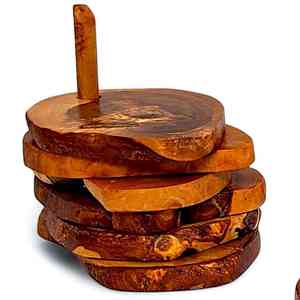 Posavasos de bambú hecho a mano de alta demanda nogal Sheeshm madera forma personalizada calidad de exportación con alta calidad - Product Image 1