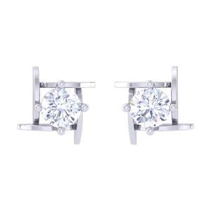 NOVAMART Fine Premium 925 <b>Sterling</b> <b>Silver</b> <b>Stud</b> Earrings for Women & Girls Geometric Heart Flower Shapes Rose Gold Diamond Trendy - Product Image 1