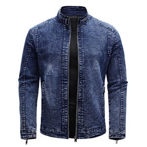 Diseño elegante de los hombres de invierno 100% algodón logotipo personalizado Jean Denim Streetwear chaquetas con tela de lona para deportes - Product Image 4