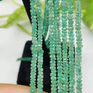 100% perles d'émeraude naturelles vert émeraude zambienne perles à facettes perles de pierres précieuses minimaliste fait à la main