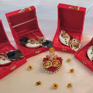 Handmade German Silver Haldi Kumkum Holder Chopra <b>Box</b>, Puja <b>Gift</b> Peacock Kumkum Stand with Velvet <b>box</b> - Product Image 5