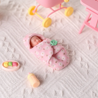 Babeside Fay 4,5 Zoll Vollplatin-Silikon Mini Reborn Babypuppen Schlafendes Neugeborenes Weiches Spielzeug Mini-Spielzeug