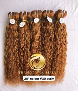 Top mejor calidad #30 Color crudo rizado al por mayor paquete crudo indio templo directo de la India máquina doble trama vendedores de cabello humano - Product Image 3