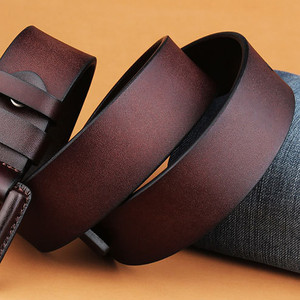 Venta caliente hombres clásicos Vintage negro marrón Correa calidad cinturones de cuero genuino con hebilla de Pin - Product Image 2