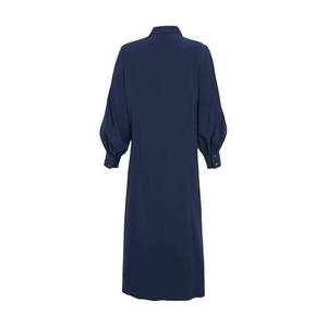 Vestido Indigo con Cintura Recortada y Mangas Abullonadas para Mujer - Product Image 3