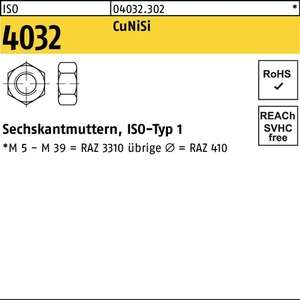 น็อตหกเหลี่ยม ISO 4032 M16 CuNiSi แพ็ค 100 ชิ้น - Product Image 1