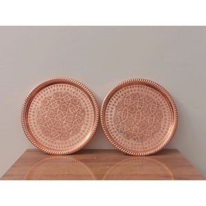 Bandeja de servicio opulenta nueva llegada de alto estándar Bandeja de servicio de cobre de diseñador único Forma y tamaño personalizados - Product Image 4