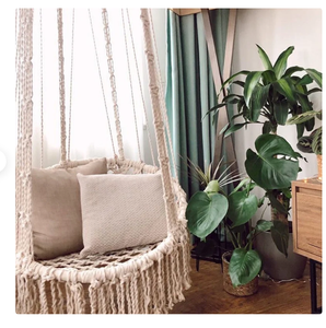 <b>Hammock</b> for Baby Boho Dekor Ceilling Hanging Swing OUTDOOR HANDMADE COTTON TWISTED BABY SWING - Product Image 1