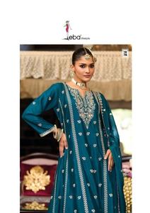 Costume Salwar en Chinon lourd avec broderie, spécial Eid, fabriqué à Surat, au prix le plus bas, achats en ligne en Inde - Product Image 3