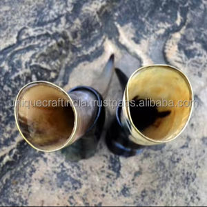 Corne à boire écologique d'inspiration vintage Style animal poli Culture européenne inspirée de l'artisanat naturel décoratif - Product Image 2