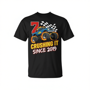 T-shirt Monster Truck pour garçons de 7 ans pour leur 7ème anniversaire 2019 - Product Image 2