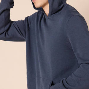 Sweat à capuche d'hiver pour homme - 100% coton polaire, pull oversize respirant, tissu tricoté écologique, poche à impression sérigraphique - Product Image 5