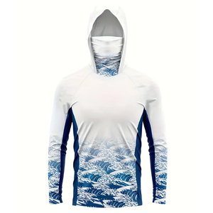 Sudadera con capucha de pesca de manga larga personalizada para hombre, ligera protección solar, resistente al agua, servicio OEM, opción de talla grande disponible - Product Image 1