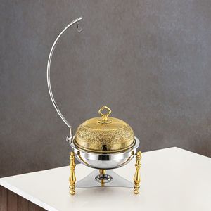 Casserole moderne en métal avec couvercle en acier inoxydable, écologique, pour la cuisine, les buffets, les fêtes, les hôtels, nouveauté - Product Image 3