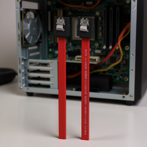 Cable interno SATA de 0,45 m, adaptador y conector rojo y negro, modelo 00200739 - Product Image 3