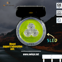 Lampe d'avertissement solaire OWLEYE 5LED SWL5 |   Visibilité de 800 m |   Modes Flash Puissants/Synchronisés |   Autonomie de 120 heures |   IP66 |   5 couleurs |   Diamant