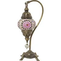 Lampe de bureau en mosaïque ottomane turque rustique faite à la main pour chambre à coucher, lumière LED en verre teinté, CRI 95 élevé, taille moyenne, certifiée CE