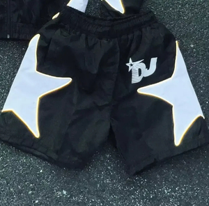 2024 nuevo diseño de ropa de calle cortavientos chándal pantalones cortos conjunto para Puff estampado de dos piezas con cremallera completa Sudadera con capucha y pantalones cortos para otoño - Product Image 5