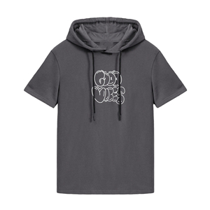 2024 sweats à capuche surdimensionnés à manches courtes pour hommes personnalisés 100% coton bouffée impression brodé motif de créateur sublimé pour une utilisation en salle de sport - Product Image 1