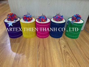 กล่องของขวัญจากไม้ไผ่พร้อมพู่หลากสีกล่องเก็บของทำมือสำหรับเทศกาลอีสเตอร์และเกอร์จีน - Product Image 5